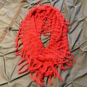 Bright Coral Infinity Scarf from Kimberly C
